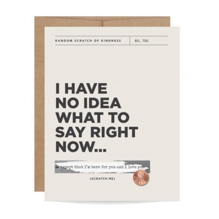 "No Idea What To Say" scratch-off card