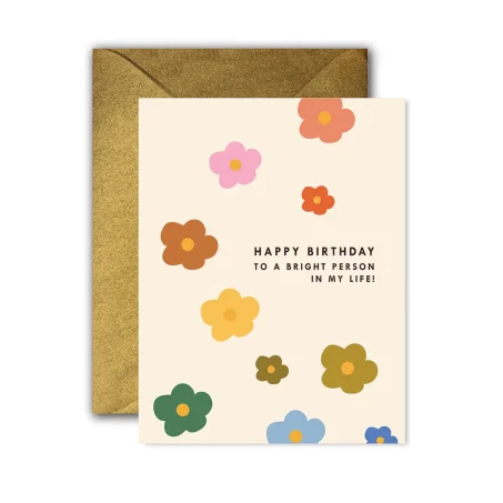Mod floral bright person birthday card
