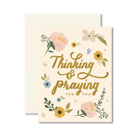 "Thinking and Praying For You" sympathy card